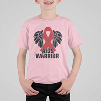 Aids Warrior T Shirt For Kid Red Ribbon HIV Awareness Gift - Wonder Print Shop