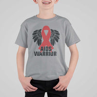 Aids Warrior T Shirt For Kid Red Ribbon HIV Awareness Gift - Wonder Print Shop