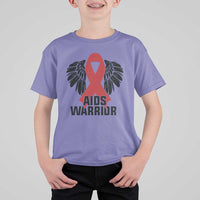 Aids Warrior T Shirt For Kid Red Ribbon HIV Awareness Gift - Wonder Print Shop