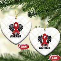 Aids Warrior Ceramic Ornament Red Ribbon HIV Awareness Gift - Wonder Print Shop