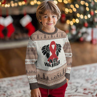 Aids Warrior Ugly Christmas Sweater Red Ribbon HIV Awareness Gift - Wonder Print Shop