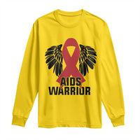 Aids Warrior Long Sleeve Shirt Red Ribbon HIV Awareness Gift - Wonder Print Shop