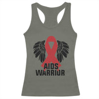 Aids Warrior Racerback Tank Top Red Ribbon HIV Awareness Gift - Wonder Print Shop