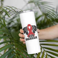 Aids Warrior Skinny Tumbler Red Ribbon HIV Awareness Gift - Wonder Print Shop