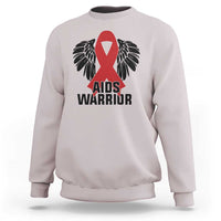 Aids Warrior Sweatshirt Red Ribbon HIV Awareness Gift - Wonder Print Shop