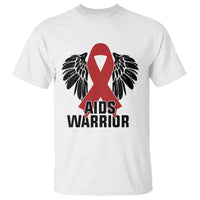Aids Warrior T Shirt Red Ribbon HIV Awareness Gift - Wonder Print Shop