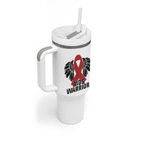 Aids Warrior Tumbler With Handle Red Ribbon HIV Awareness Gift - Wonder Print Shop