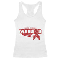 HIV Awareness Warrior Racerback Tank Top Red Ribbon Support Gift - Wonder Print Shop