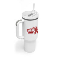 HIV Awareness Warrior Tumbler With Handle Red Ribbon Support Gift - Wonder Print Shop