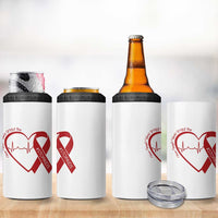 Never Forget World AIDS Day 4 in 1 Can Cooler Tumbler Red Ribbon HIV Awareness Gift - Wonder Print Shop