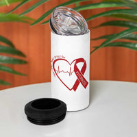 Never Forget World AIDS Day 4 in 1 Can Cooler Tumbler Red Ribbon HIV Awareness Gift - Wonder Print Shop