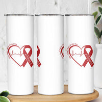 Never Forget World AIDS Day Skinny Tumbler Red Ribbon HIV Awareness Gift - Wonder Print Shop