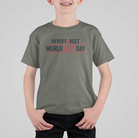 World AIDS Day Never Forget T Shirt For Kid Red Ribbon Support Gift - Wonder Print Shop