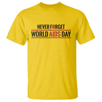 World AIDS Day Never Forget T Shirt Red Ribbon Support Gift - Wonder Print Shop