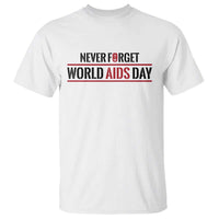 World AIDS Day Never Forget T Shirt Red Ribbon Support Gift - Wonder Print Shop