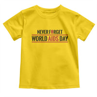 World AIDS Day Never Forget Toddler T Shirt Red Ribbon Support Gift - Wonder Print Shop