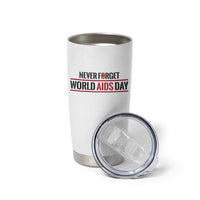 World AIDS Day Never Forget Tumbler Cup Red Ribbon Support Gift - Wonder Print Shop