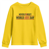 World AIDS Day Never Forget Youth Sweatshirt Red Ribbon Support Gift - Wonder Print Shop