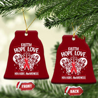 Red Ribbon Faith Hope Love Ceramic Ornament World AIDS Day Gift - Wonder Print Shop