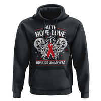 Red Ribbon Faith Hope Love Hoodie World AIDS Day Gift - Wonder Print Shop