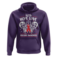 Red Ribbon Faith Hope Love Hoodie World AIDS Day Gift - Wonder Print Shop