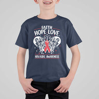 Red Ribbon Faith Hope Love T Shirt For Kid World AIDS Day Gift - Wonder Print Shop