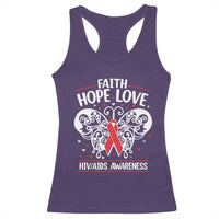 Red Ribbon Faith Hope Love Racerback Tank Top World AIDS Day Gift - Wonder Print Shop