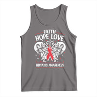 Red Ribbon Faith Hope Love Tank Top World AIDS Day Gift - Wonder Print Shop