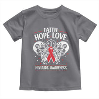 Red Ribbon Faith Hope Love Toddler T Shirt World AIDS Day Gift - Wonder Print Shop