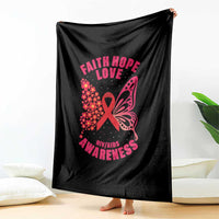Faith Hope Love HIV Butterfly Throw Blanket Awareness Month Gift - Wonder Print Shop