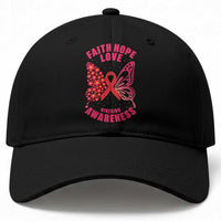 Faith Hope Love HIV Butterfly Baseball Cap Awareness Month Gift