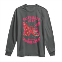 Faith Hope Love HIV Butterfly Long Sleeve Shirt Awareness Month Gift - Wonder Print Shop