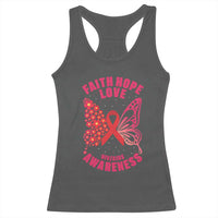 Faith Hope Love HIV Butterfly Racerback Tank Top Awareness Month Gift - Wonder Print Shop
