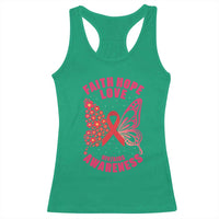 Faith Hope Love HIV Butterfly Racerback Tank Top Awareness Month Gift - Wonder Print Shop