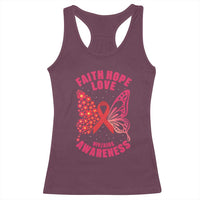 Faith Hope Love HIV Butterfly Racerback Tank Top Awareness Month Gift - Wonder Print Shop