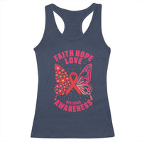 Faith Hope Love HIV Butterfly Racerback Tank Top Awareness Month Gift - Wonder Print Shop