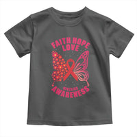 Faith Hope Love HIV Butterfly Toddler T Shirt Awareness Month Gift - Wonder Print Shop