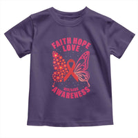 Faith Hope Love HIV Butterfly Toddler T Shirt Awareness Month Gift - Wonder Print Shop