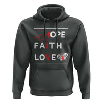 Faith Hope Love HIV AIDS Awareness Hoodie Hope Strength Empowerment Gift - Wonder Print Shop