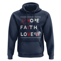 Faith Hope Love HIV AIDS Awareness Hoodie Hope Strength Empowerment Gift - Wonder Print Shop