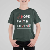 Faith Hope Love HIV AIDS Awareness T Shirt For Kid Hope Strength Empowerment Gift - Wonder Print Shop
