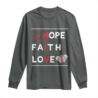 Faith Hope Love HIV AIDS Awareness Long Sleeve Shirt Hope Strength Empowerment Gift - Wonder Print Shop
