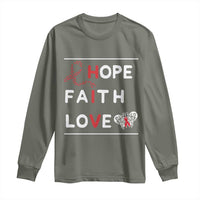 Faith Hope Love HIV AIDS Awareness Long Sleeve Shirt Hope Strength Empowerment Gift - Wonder Print Shop