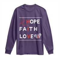 Faith Hope Love HIV AIDS Awareness Long Sleeve Shirt Hope Strength Empowerment Gift - Wonder Print Shop