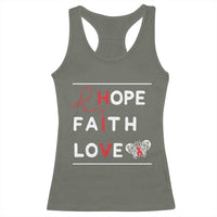 Faith Hope Love HIV AIDS Awareness Racerback Tank Top Hope Strength Empowerment Gift - Wonder Print Shop