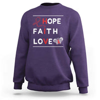 Faith Hope Love HIV AIDS Awareness Sweatshirt Hope Strength Empowerment Gift - Wonder Print Shop