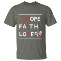 Faith Hope Love HIV AIDS Awareness T Shirt Hope Strength Empowerment Gift - Wonder Print Shop