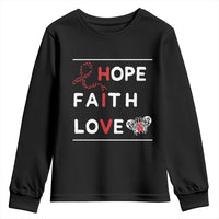 Faith Hope Love HIV AIDS Awareness Youth Sweatshirt Hope Strength Empowerment Gift - Wonder Print Shop