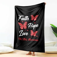 Faith Hope Love HIV AIDS Awareness Butterfly Gift Throw Blanket - Wonder Print Shop