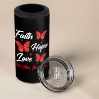 Faith Hope Love HIV AIDS Awareness Butterfly Gift 4 in 1 Can Cooler Tumbler - Wonder Print Shop